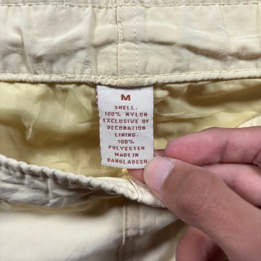 Caribbean Swimwear Board Shorts Mens Medium Beige Embroidered Fish Swim Trunks